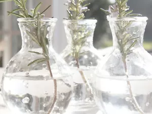 3 SCHICKE WOHNDEKO KNOSPE BLUMENVASE GLAS VINTAGE FRANZÖSISCH HOCHZEIT WEIHNACHTEN PARTY - Bild 1 von 7