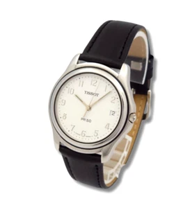 Tissot PR50 J176/276 weißes Zifferblatt silber Datum runde Uhr 37 mm aus Japan BNB - Bild 1 von 10