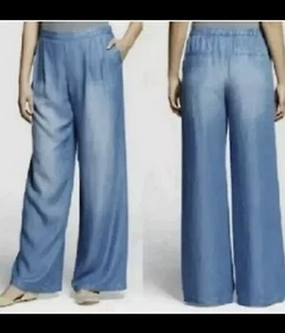 M Merona Wide Leg Pants Relaxed Hip & Thigh Pant Lounge Palazzo Blue Lyrics - Picture 1 of 4