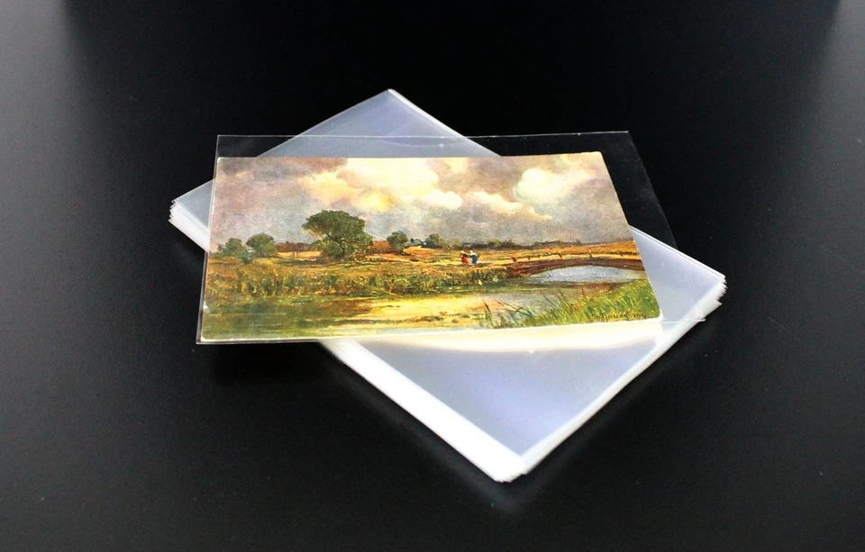 100pz BUSTA TRASPARENTE LUCIDA x CARTOLINE ANTICHE formato piccolo 150 x 100 mm