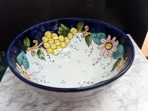 Centro de mesa pintado a mano LIZART PRAIANO - Limón, uvas, flor cerámica - Imagen 1 de 12