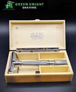 GEM Micromatic Open Comb rasoio di sicurezza vintage bordo singolo con scatola originale - Foto 1 di 9