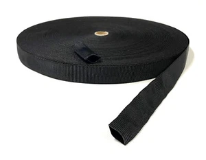 Tubular Webbing Black 25mm Wide Polyester 1m 2m 5m 10m 25m 50m Dog Leads Collars - Picture 1 of 9