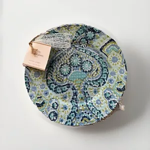 NEW Pottery Barn Melamine Salad Plates Mixed Pattern Set of 4 Multicolor Blue - Picture 1 of 5