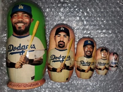 Baseball PLAYERS wooden dalls Matreshka Kendrick Gonzales Rolins Ethier Kershaw  - Image 1 of 4