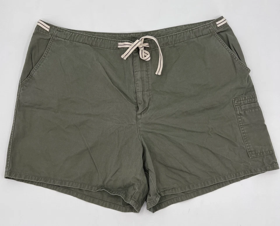Shorts jeans feminino Venezia 20 verde chino cáqui utilitário namorado cordão - Imagem 1 de 4