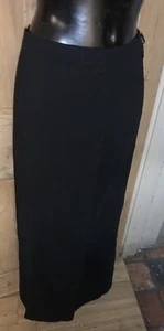 Black contrast panels splits maxi pure wool straight skirt Kenzo 10 EU 38 - Picture 1 of 11