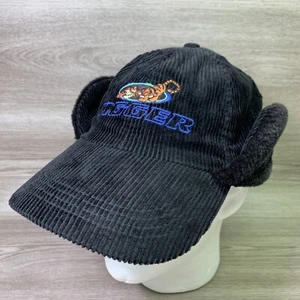 Disney Store Cord Tigger Mütze Erwachsene schwarz Kunstfell Klappkappe Stickerei Vintage 90er - Bild 1 von 11