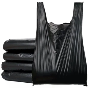1/6 Lager Black Plastic Bag Storage Grocery Shopping 21 x 6.5 x 11.5 T-Shirt - Picture 1 of 7