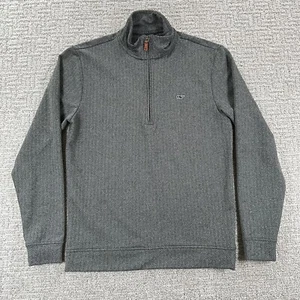 Vineyard Vines Sweatshirt klein S grau Herringbone 1/4 Reißverschluss Pullover Stretch Herren - Bild 1 von 14