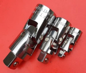 NEW CRAFTSMAN TOOLS 3Pc Universal Joint Swivel Socket Adapter Set 1/4 3/8 1/2" - Foto 1 di 7