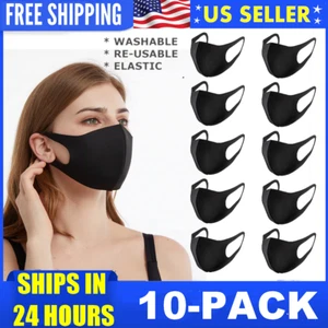 10-Pack Washable Reusable Breathable Black Mouth Cover Face Mask Unisex - Picture 1 of 4