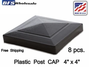 Kunststoff ZAUNPFOSTENKAPPE 4 x 4 Zoll, SCHWARZ, 8 Stück, Made in USA, BFSEALS - Bild 1 von 7