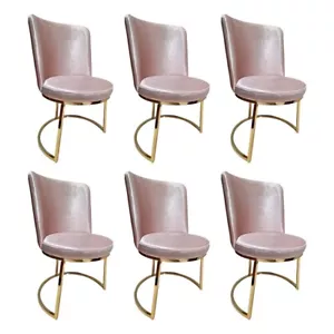 Comedor Rosa 6x Sillas Madera Sillón de Lujo Muebles de Salón 6 Piezas Sofort - Imagen 1 de 2