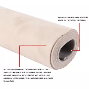 40"x60" Beige Suede Headliner Fabrics Foam Backed Sewing Material Upholstery - Picture 1 of 17