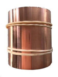 99.5% Pure Copper Cu Metal Foil Roll 0.053mm thick x 47mm wide x 10m - Picture 1 of 4
