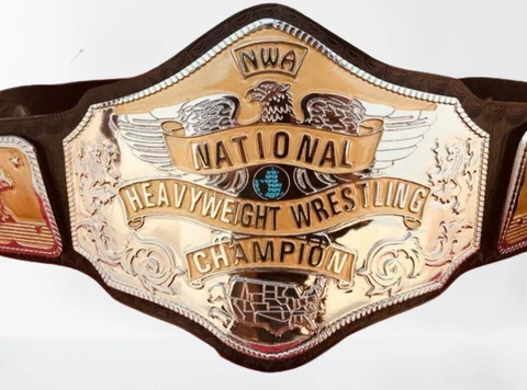 Nwa National Heavyweight Wrestling Championship Belt Made of Genuine Leather Cover