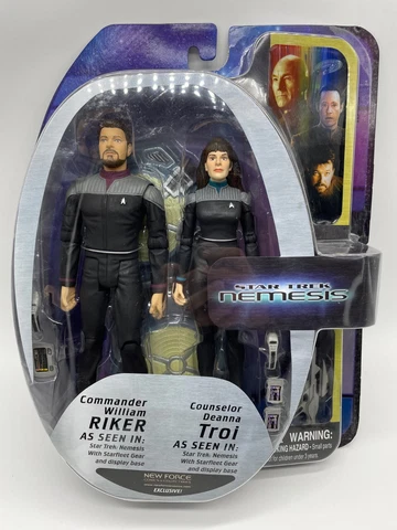 Star Trek Nemesis Riker & Deanna Troi Exclusive Figure Set, Art Asylum NIB Cover