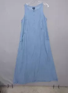 J Jill Denim Dress Women Medium Petite Chambray Midi Pockets Flowy Lyocell NWT - Picture 1 of 13