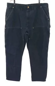 Vintage Carhartt B01BLK Dungaree Fit Double Knee Black Pants Tag 44x30 - Bild 1 von 11