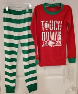 Sara's Prints Football Touch Down Snug-Fitting Pajamas - Size 7 Kids - NEW - Picture 1 of 8