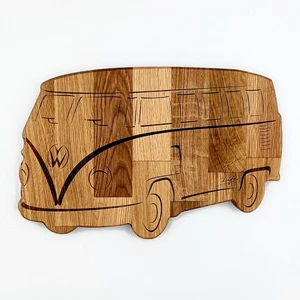 VW Transporter Camper Wooden Chopping Board Cutting Bread Solid Oak Hand Made - Picture 1 of 17