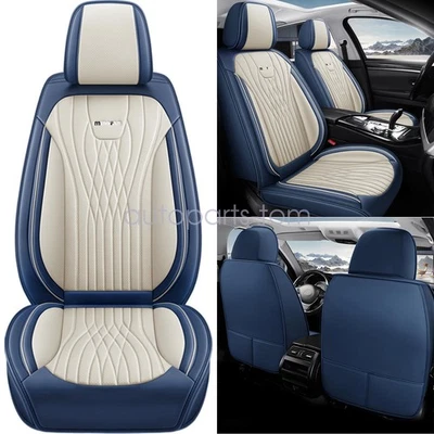 Juego completo de 5 fundas de cuero para coche de lujo para Lincoln protector delantero + trasero azul Foto 1 de 4