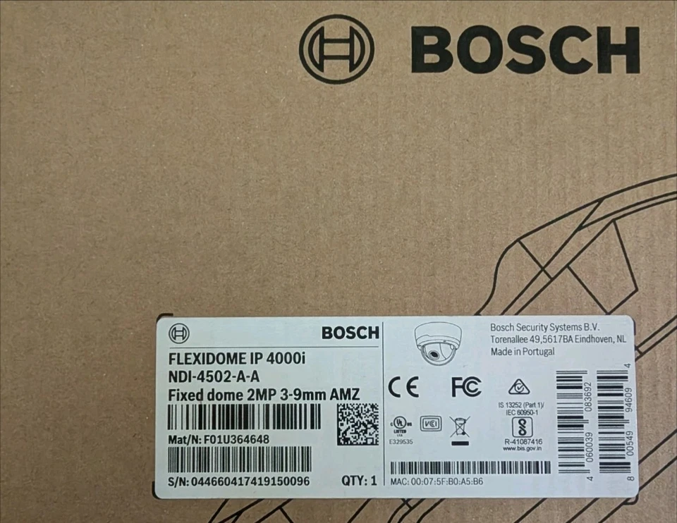 Bosch FLEXIDOME IP 4000i 2MP Dome Network Camera - Image 1 of 1