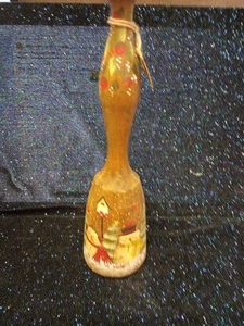 Toleware Antique Folk Art Potato Masher Maria Kurtz Original Hand Painted Signed - Picture 1 of 10