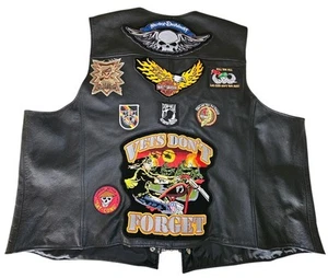 Genuine Customized Harley Davidson Mens Black Leather Vest 98150-08VM Vintage 5X - Picture 1 of 9