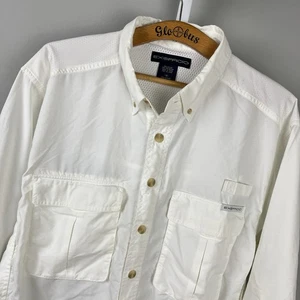 Exofficio Hiking Shirt Mens M White Vented Long Sleeve Outdoors Adventure - Picture 1 of 6
