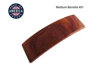NEW Medium Barrette Hawaiian Koa Wood 4" x 1"  Handcrafted in Hawaii #M-03 - Image 1 of 4
