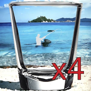 Pesca con mosca x4 vasos de chupito licor fiesta 2 OZ Premium personalizar regalo NUEVO - Imagen 1 de 9