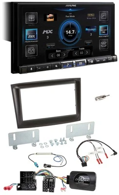 Alpine DAB 2DIN USB Bluetooth Lenkrad Autoradio für Fiat Doblo Mini-ISO ab 2015 - Bild 1 von 4