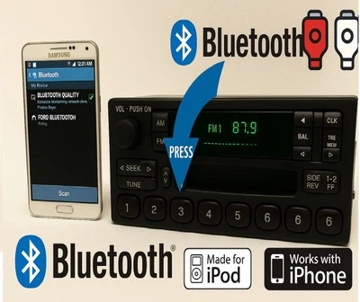 ✅99-04 Ford F Series Truck Radio FM Cassette Control BLUETOOTH RCA OUT OEM Radio - Imagem 1 de 4