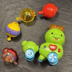 Vtech Connect-a-Pillar Toddler Interactive Pull Toy Sounds & Lights Tested WORKS - Picture 1 of 6