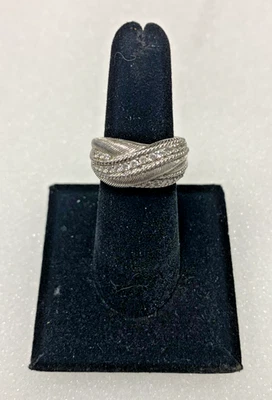 Anillo de carretera Judith Ripka Sterling Diamonique, tamaño 5,75/11,5 mm - 878251 Foto 1 de 4