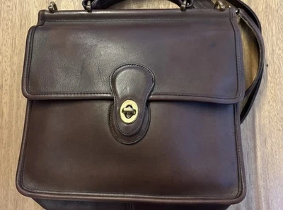 Bolso Willis Coach #9927 de colección cuero marrón rico, herrajes de latón, hermoso bolso años 90 Foto 1 de 4