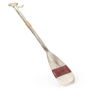 Decorative paddle wood maritime painted white bordeaux 91,5x16x3cm with hooks - Picture 1 of 1