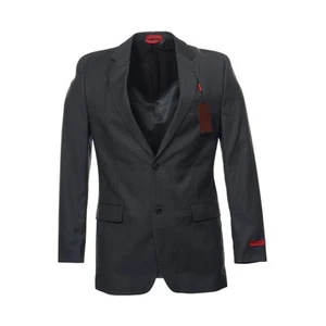 Alfani Red Mens Pinstripe 2 Button Wool Sport Coat Suit Jacket (38L, Charcoal) - Picture 1 of 4