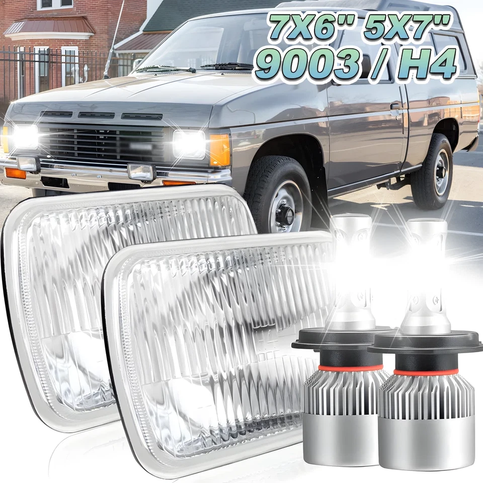 Par de Faróis de LED 5X7" 7x6" Polegadas Hi/Lo Beam DRL Fit Nissan Hardbody D21 Pickup - Imagem 1 de 4