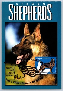 #5405 Military Working Dogs German Shepherds FDC Maxi Card - Picture 1 of 2