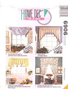 McCalls 6906-Crossover Swags-Windsor Valance-Handkerchief Valance-Crossover Swag - Picture 1 of 4