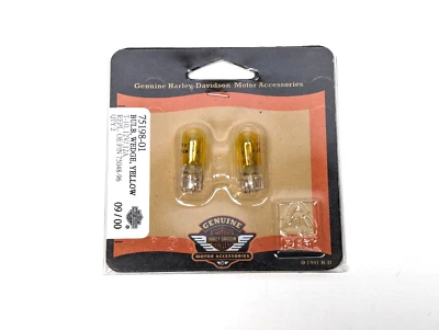 Harley-Davidson Yellow Instrument Gauge Bulbs Wedge Type 12V/.12A 75048-96 - Image 1 of 2