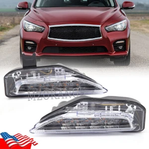 Signal Light Pair Bumper LED Fog Lamp For Infiniti Q50 Q50S Sport 2014-2019 2020 - Bild 1 von 19