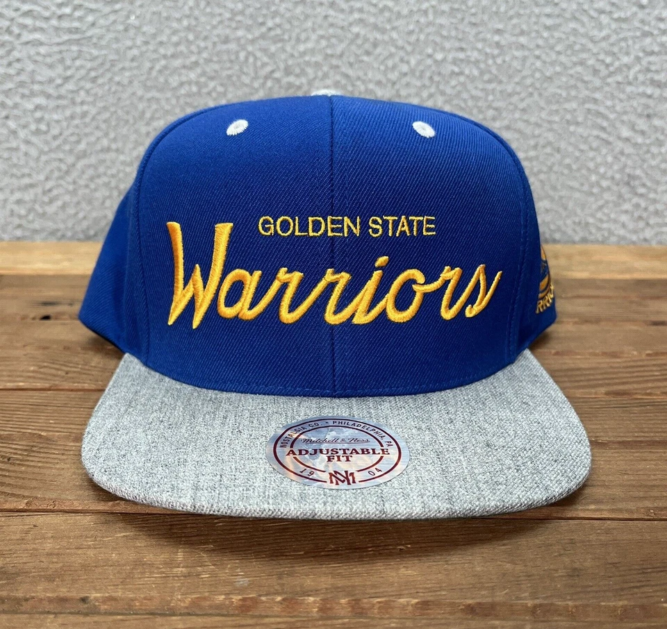 Golden State Warriors Sombrero Adulto Azul Gris Snapback Gorra Mezcla Lana NBA Baloncesto Foto 1 de 4