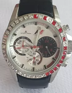 Jacques Lemans F-5006V F1 Formula 1 chronograph watch Swarovski Crystal NOS - Picture 1 of 8