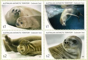 Australian Antarctic 2018 AAT Antarctic Crabeater Seal bloque de 4 MNH - Imagen 1 de 1