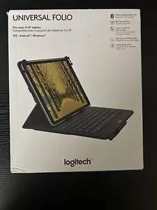 Logitech Universal Keyboard Case for 9" & 10" iPad Android Tablet 920-008334 - Picture 1 of 5