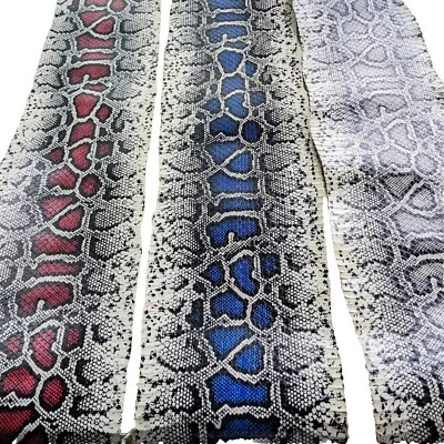 Burmese Python Printed-on Authentic Cobra SNAKESKIN SNAKE SKIN Leather Glossy - Image 1 of 4